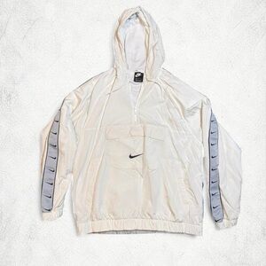 Nike White and Gray Hooded Jacket